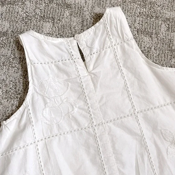 H&M x Georgia Beaumont Girls’ White Embroidered Cotton Dress/Beige Ballet Flats - Picture 9 of 14